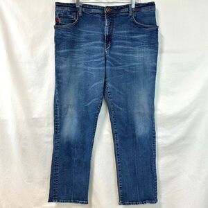 PARASUCO Vintage 90s Y2K Blue Denim‎ Straight Leg Jeans Pockets Men 42x32 Fading